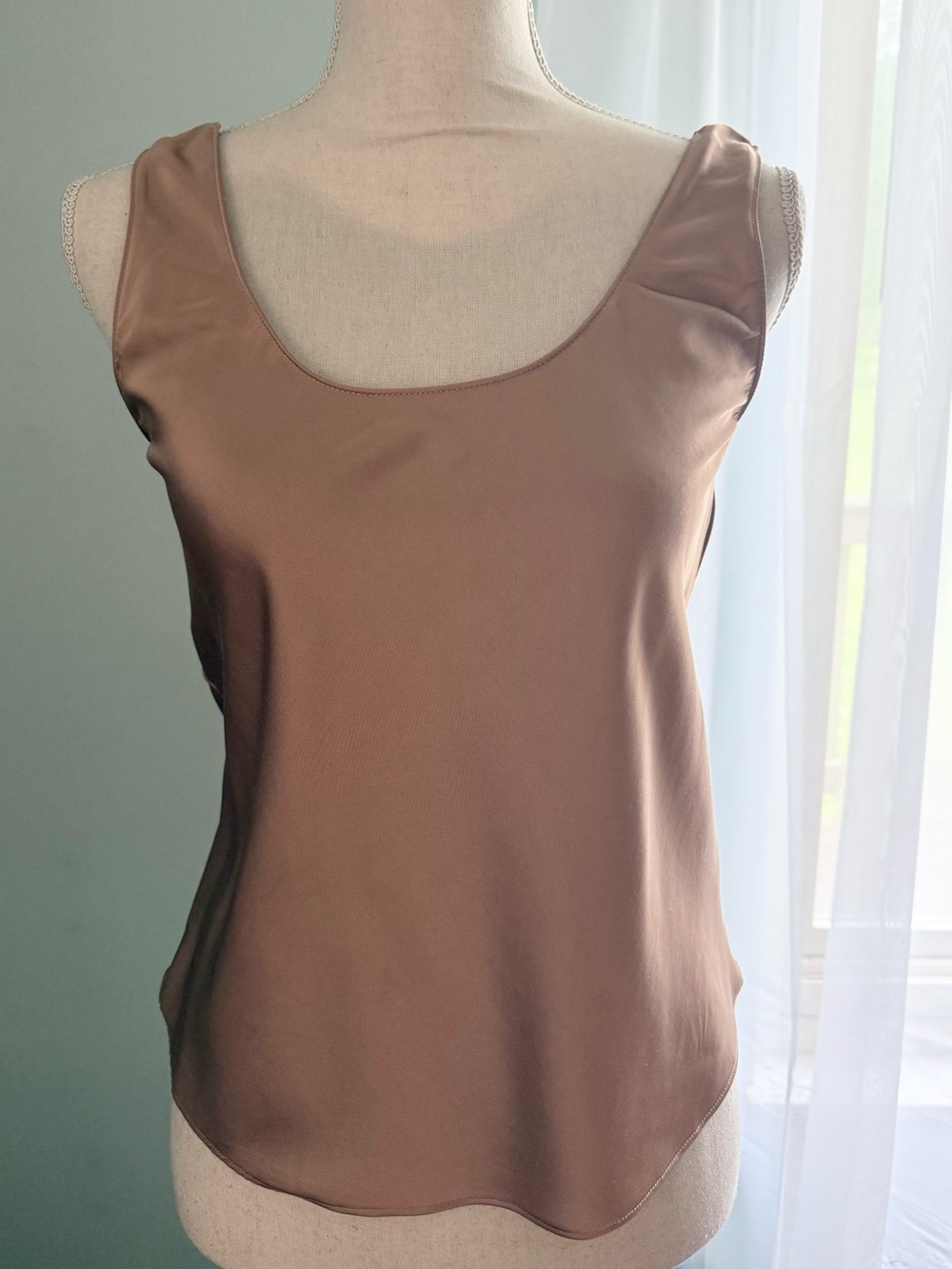 Abercrombie & Fitch Dark Gold/Tan Silky Satin Tank Top / Size XS / Worn Once!
